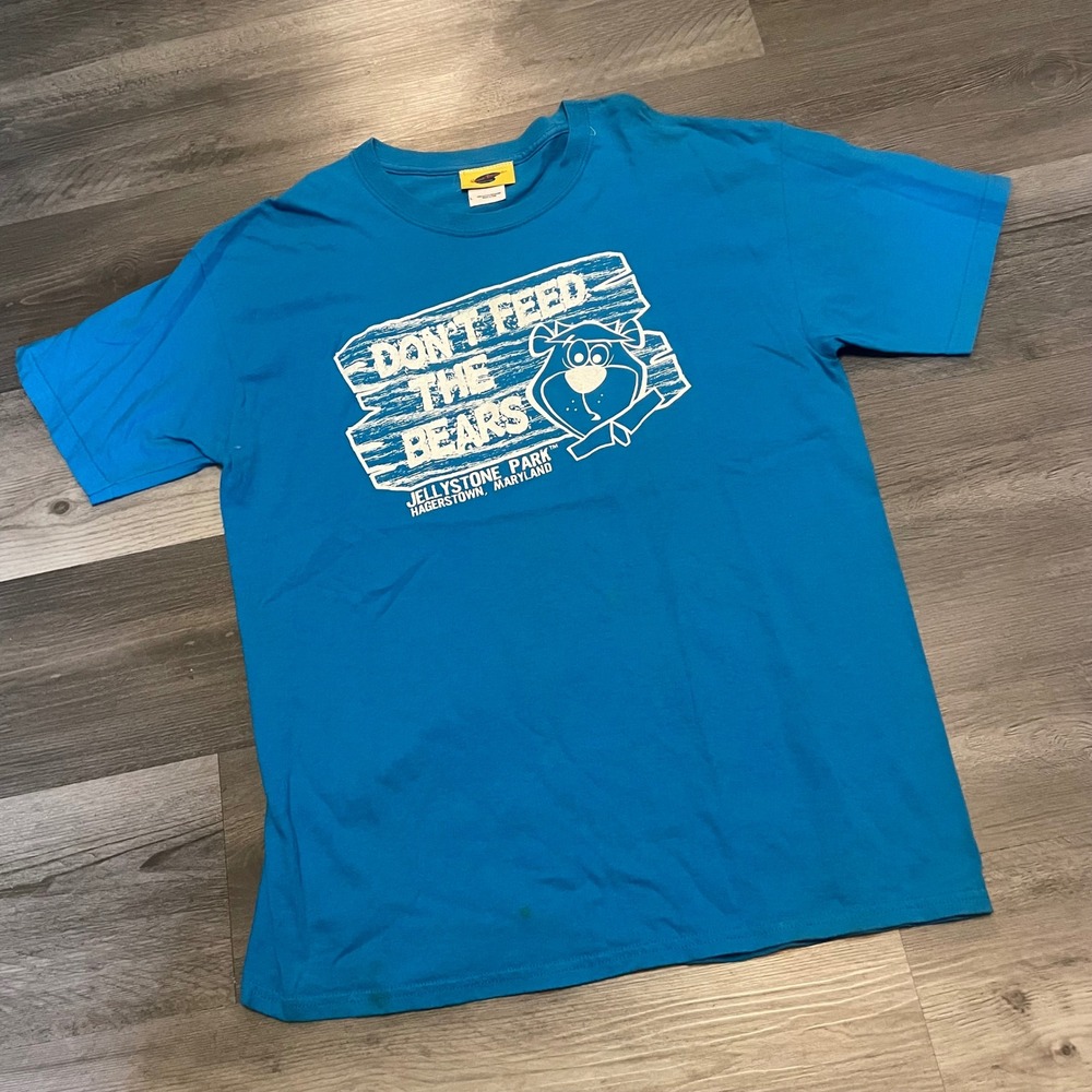 Hanna-Barbera Yogi Bear Jellystone Park Dont Feed The Bears Blue T-Shirt Large
